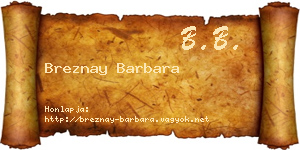 Breznay Barbara névjegykártya
